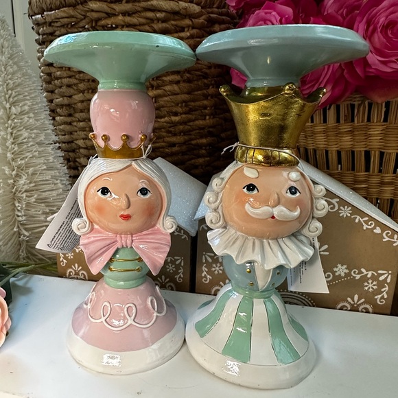 Cupcakes and Cashmere candle holder stand king queen nutcracker pastel pinkmas - Picture 1 of 15